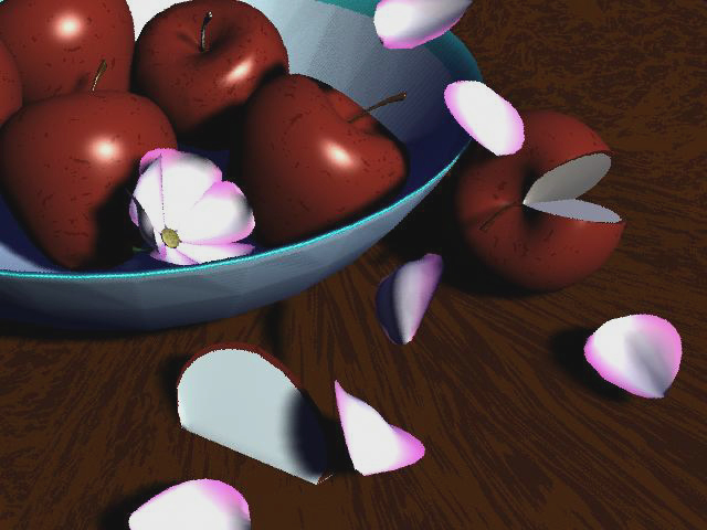 fruit bowl and flowers - 3D
