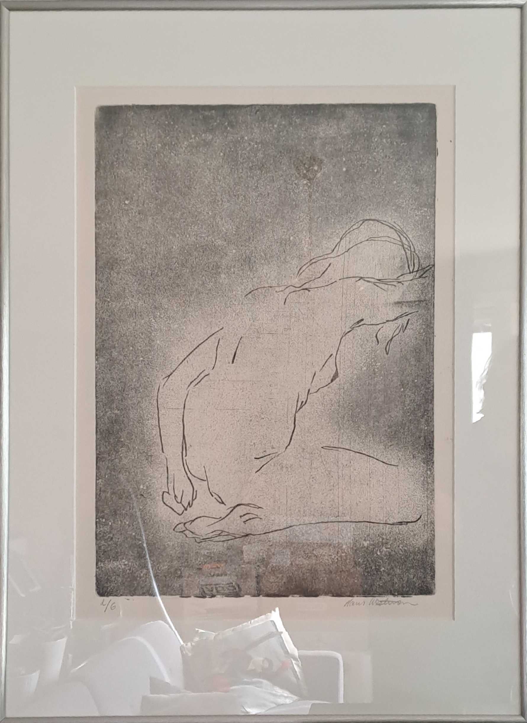 copper plate print - aquatint | nude - quick drawing study