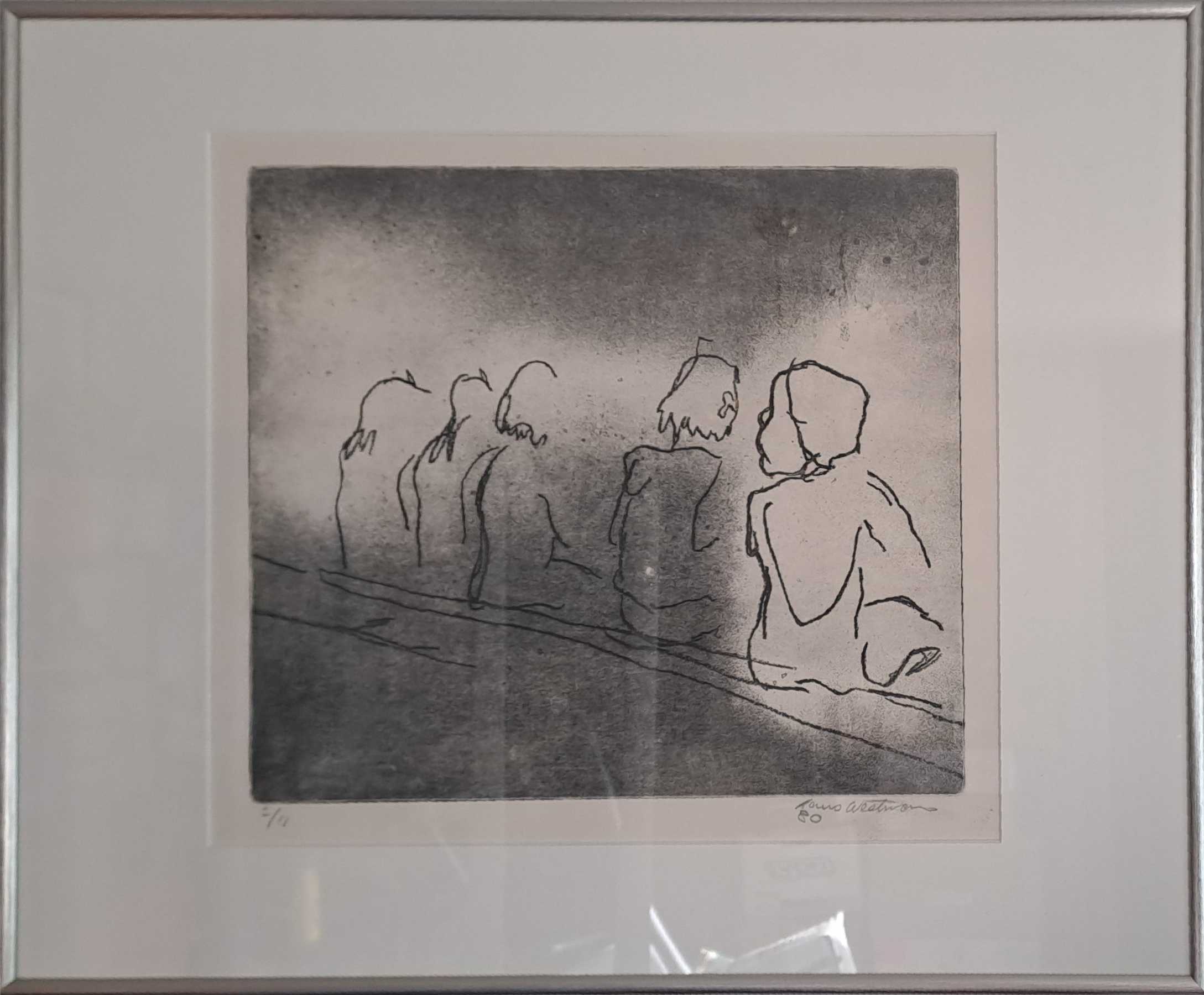 copper plate print - aquatint | Fränsta barn - quick drawing study